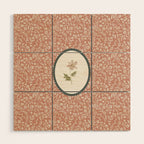 Boho Ditsy Floral on Terracotta Wood Wall Art Gallery Image 1