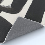 Mid Century Modern Minimalist Abstract Art Brush Strokes Black & White Ink Art Ancient Stripes Rug Gallery Image 4