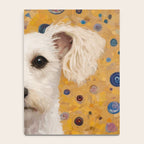 Gustav Klimt Style White Dog with Geometric Background  Notebook Gallery Image 4