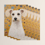 Gustav Klimt Style White Dog with Geometric Background  Wrapping Paper Gallery Image 3