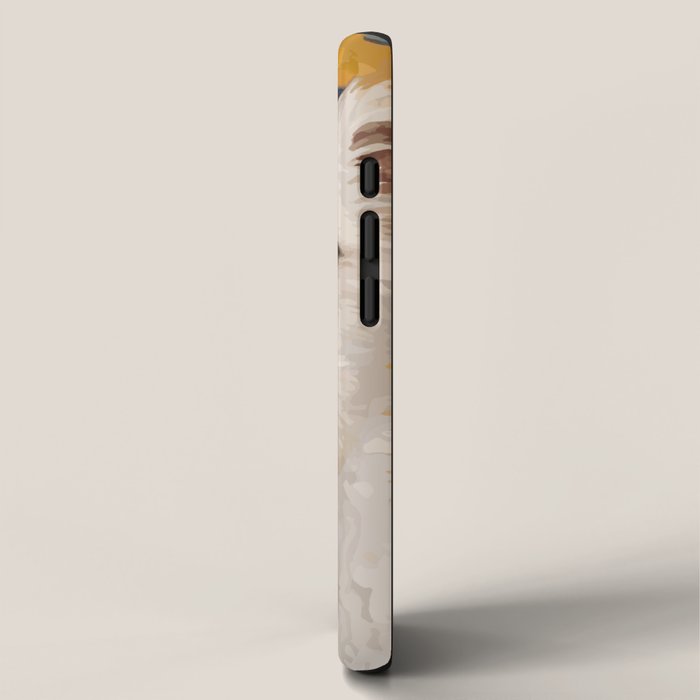 Gustav Klimt Style White Dog with Geometric Background  iPhone Case Gallery Image 2