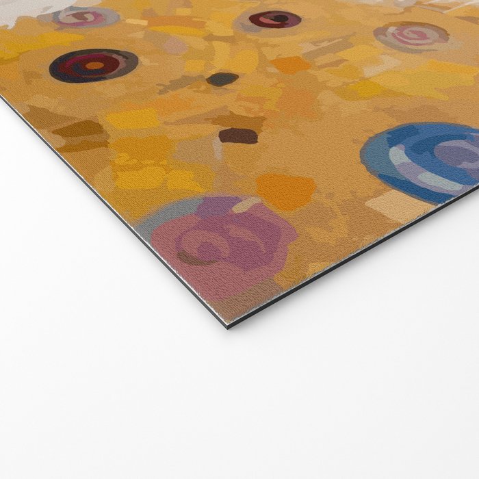 Gustav Klimt Style White Dog with Geometric Background  Welcome Mat Gallery Image 2