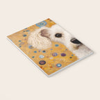 Gustav Klimt Style White Dog with Geometric Background  Notebook Gallery Image 3