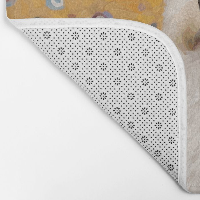Gustav Klimt Style White Dog with Geometric Background  Bath Mat Gallery Image 2
