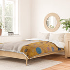 Gustav Klimt Style White Dog with Geometric Background  Duvet Cover Gallery Image 2