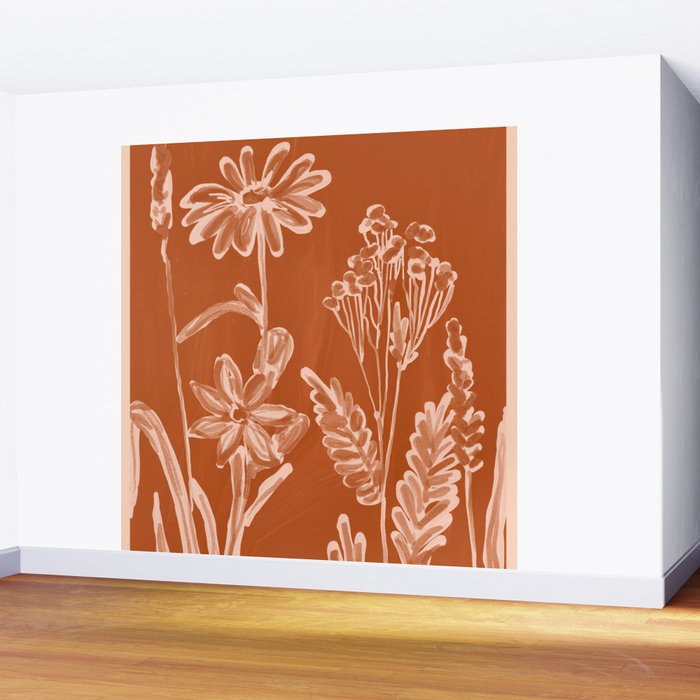 Minimalist wildflowers 2 Wall Mural Gallery Image 2