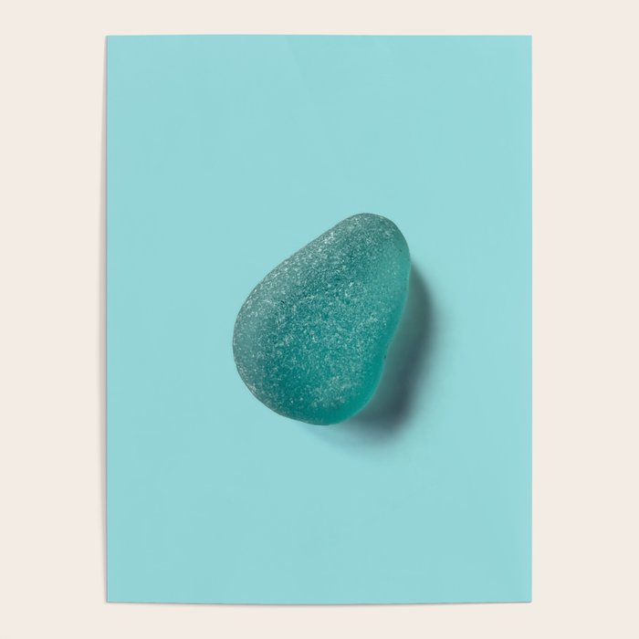 Sea glass on blue Poster Gallery Image 1