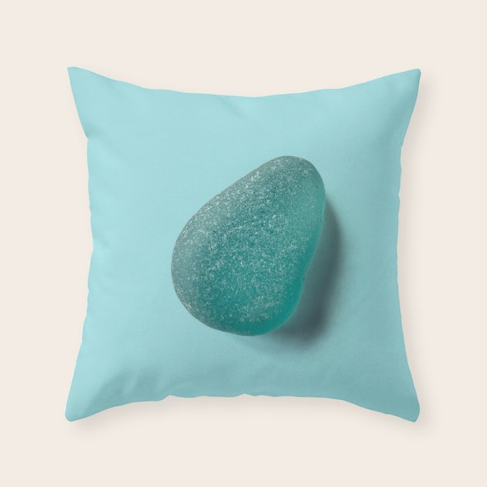 Sea glass on blue Throw Pillow Gallery Image 6