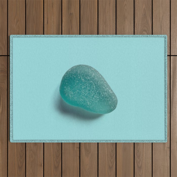 Sea glass on blue Outdoor Rug Gallery Image 1