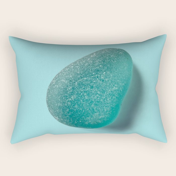 Sea glass on blue Rectangular Pillow Gallery Image 1