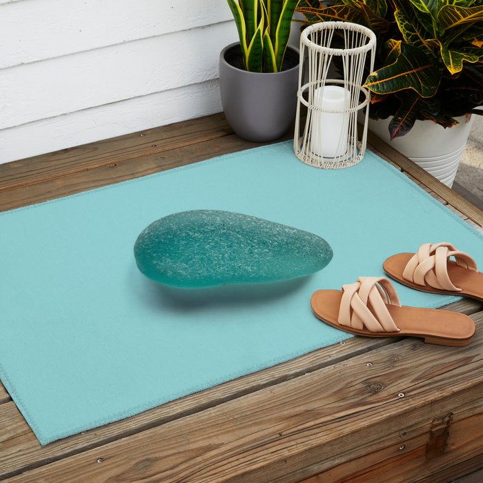 Sea glass on blue Outdoor Rug Gallery Image 2