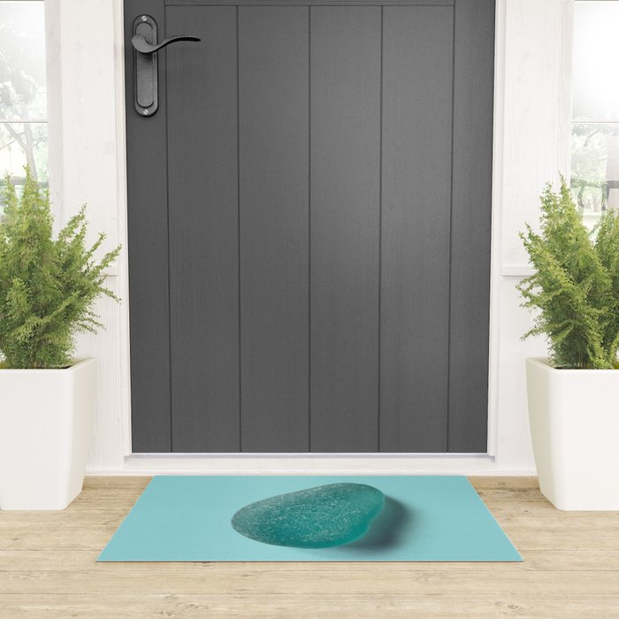 Sea glass on blue Welcome Mat Gallery Image 3