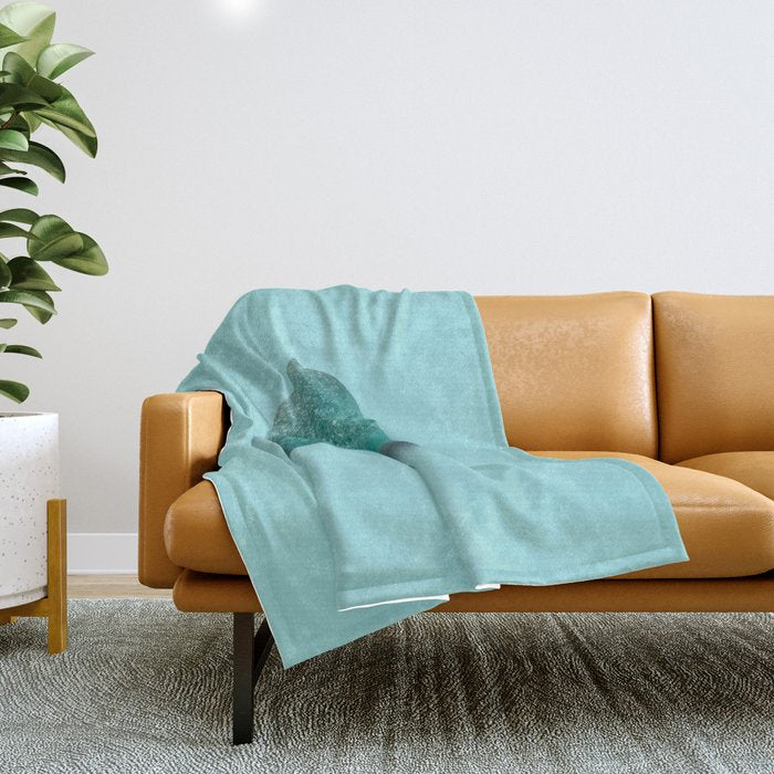 Sea glass on blue Throw Blanket Gallery Image 1