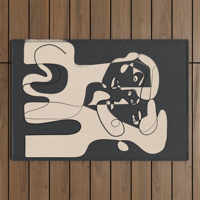 Abstract Faces 15 Outdoor Rug Gallery Image 1