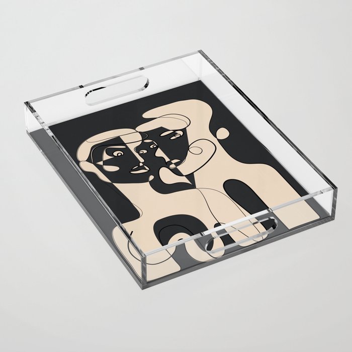 Abstract Faces 15 Acrylic Tray Gallery Image 1