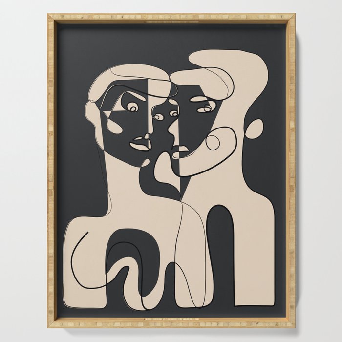 Abstract Faces 15 Serving Tray Gallery Image 1