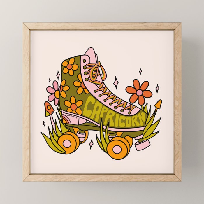 Capricorn Roller Skate Mini Art Print Gallery Image 1