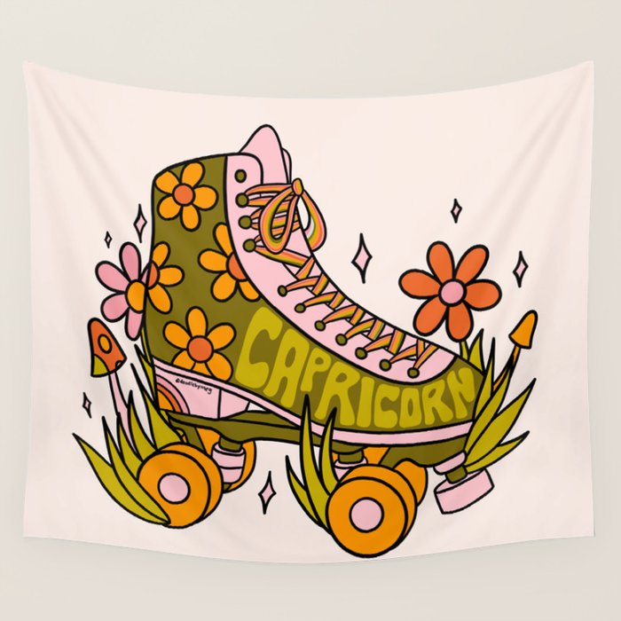 Capricorn Roller Skate Wall Tapestry Gallery Image 1