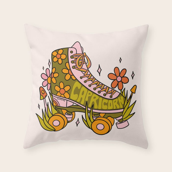 Capricorn Roller Skate Throw Pillow Gallery Image 1