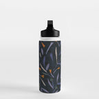 Midnight Floral Pattern #2 / Purple & Orange Water Bottle Gallery Image 3
