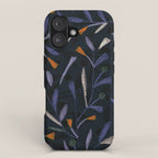 Midnight Floral Pattern #2 / Purple & Orange iPhone Case Gallery Image 1
