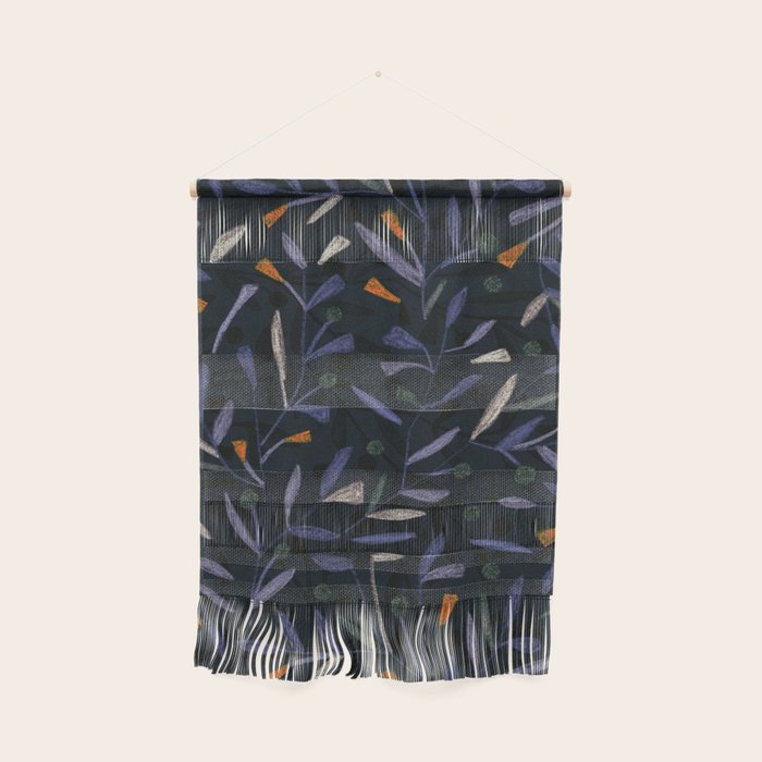 Midnight Floral Pattern #2 / Purple & Orange Wall Hanging Gallery Image 1