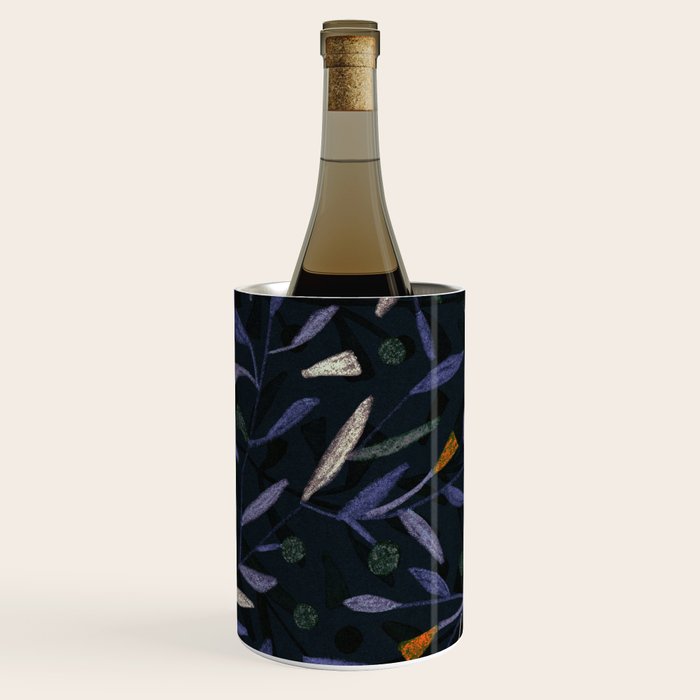 Midnight Floral Pattern #2 / Purple & Orange Wine Chiller Gallery Image 3
