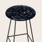 Midnight Floral Pattern #2 / Purple & Orange Stool Gallery Image 2