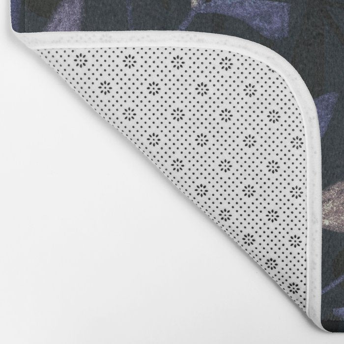 Midnight Floral Pattern #2 / Purple & Orange Bath Mat Gallery Image 2