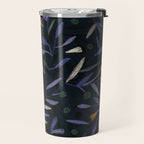 Midnight Floral Pattern #2 / Purple & Orange Travel Mug Gallery Image 2