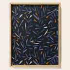 Midnight Floral Pattern #2 / Purple & Orange Serving Tray Gallery Image 1