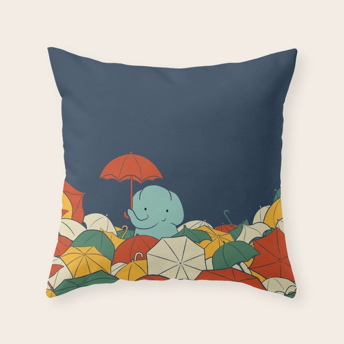 Umbrellaphant Throw Pillow Gallery Image 6