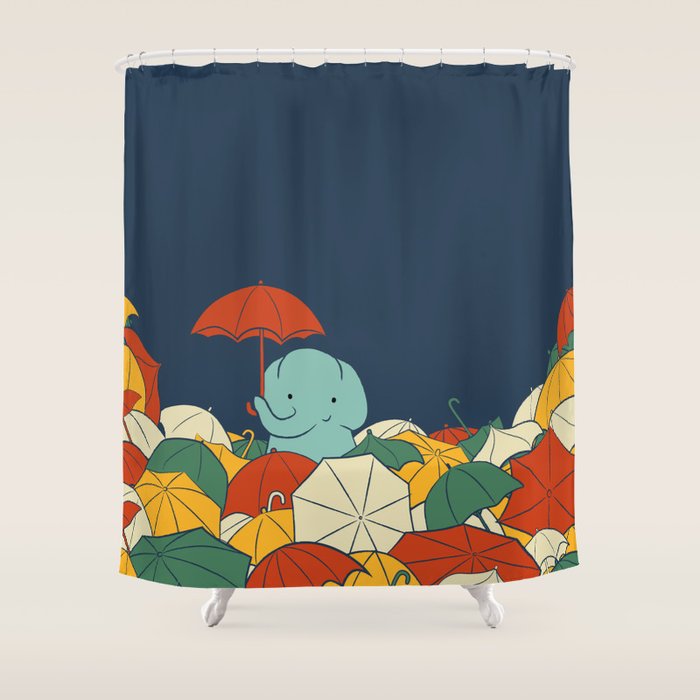 Umbrellaphant Shower Curtain Gallery Image 1