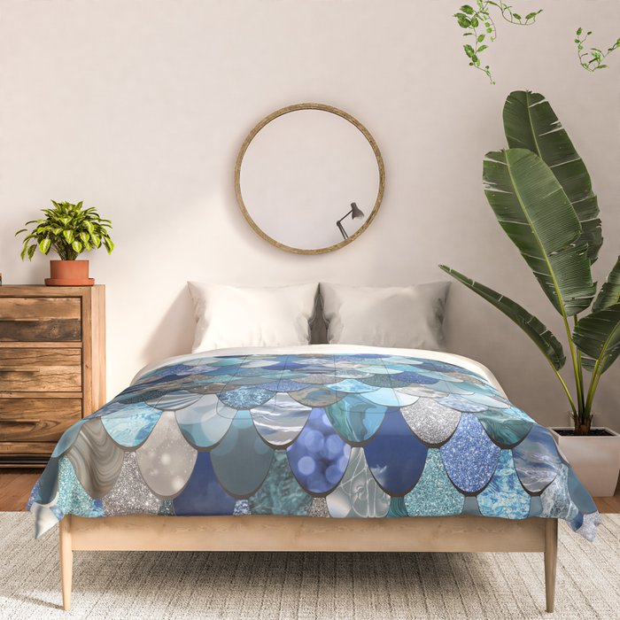 Mermaid Ocean Blue Pattern Comforter Gallery Image 3