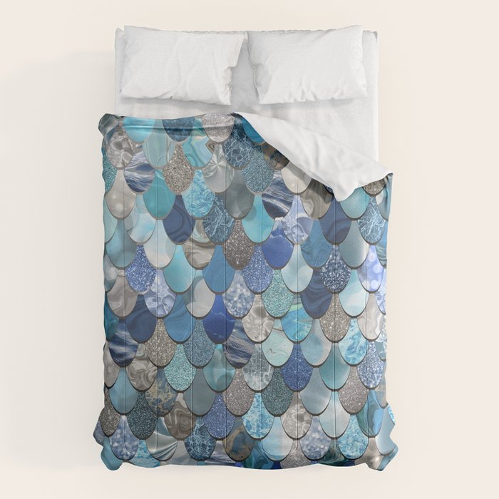 Mermaid Ocean Blue Pattern Comforter Gallery Image 6