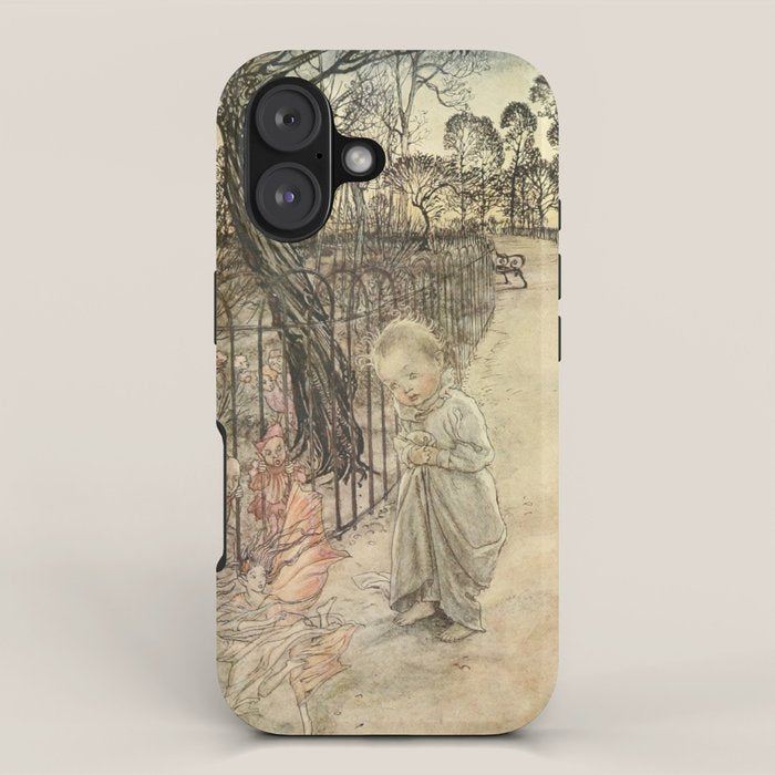 Art by Arthur Rackham from "PeterPan in Kensington Gardens," 1906 iPhone Case Gallery Image 1