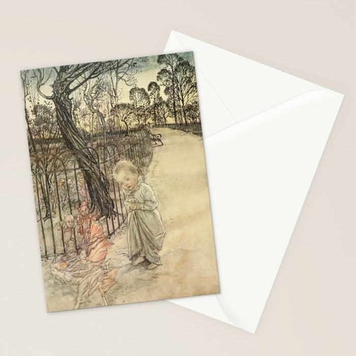 Art by Arthur Rackham from "PeterPan in Kensington Gardens," 1906 Stationery Card Gallery Image 2
