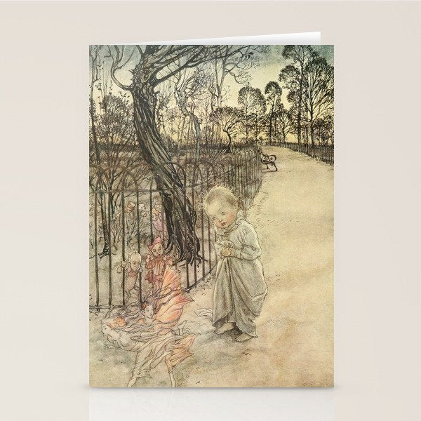Art by Arthur Rackham from "PeterPan in Kensington Gardens," 1906 Stationery Card Gallery Image 2