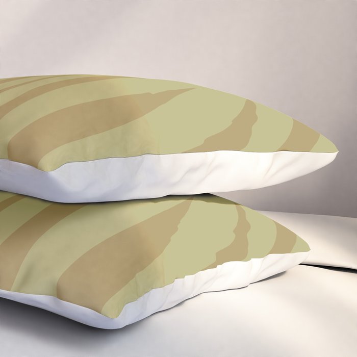 Abstract Maldives Leaves Minimalist Pattern in Olive Pillow Sham Gallery Image 3