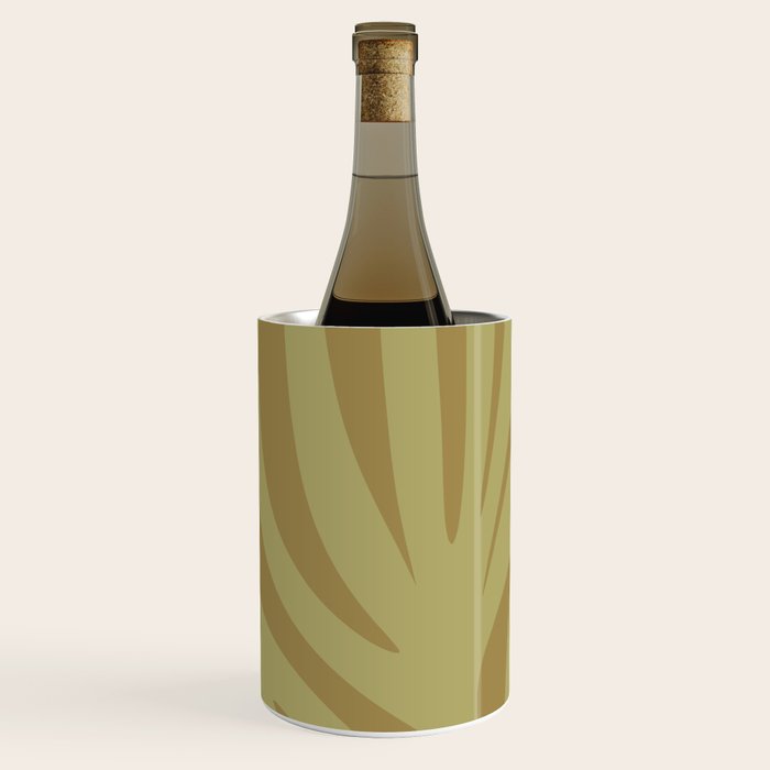 Abstract Maldives Leaves Minimalist Pattern in Olive Wine Chiller Gallery Image 2