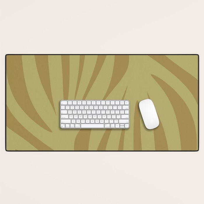 Abstract Maldives Leaves Minimalist Pattern in Olive Desk Mat Gallery Image 1
