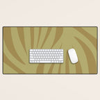 Abstract Maldives Leaves Minimalist Pattern in Olive Desk Mat Gallery Image 1