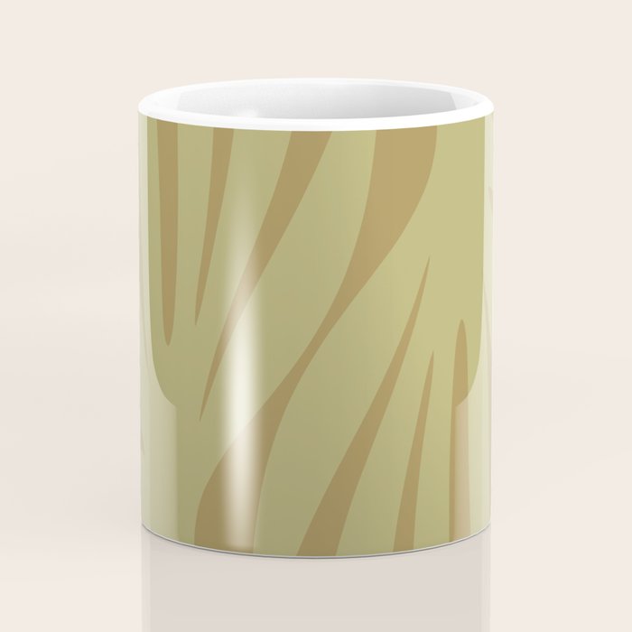 Abstract Maldives Leaves Minimalist Pattern in Olive Coffee Mug Gallery Image 4