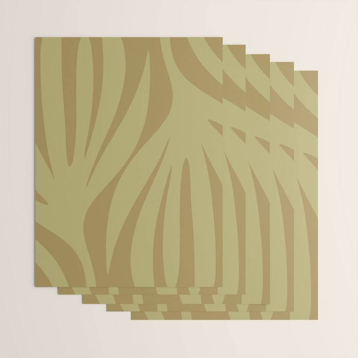 Abstract Maldives Leaves Minimalist Pattern in Olive Wrapping Paper Gallery Image 3