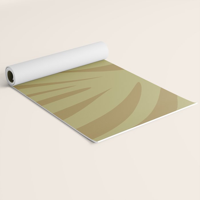 Abstract Maldives Leaves Minimalist Pattern in Olive Yoga Mat Gallery Image 2