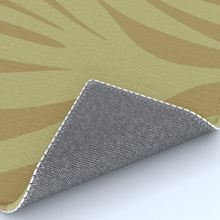 Abstract Maldives Leaves Minimalist Pattern in Olive Rug Gallery Image 4