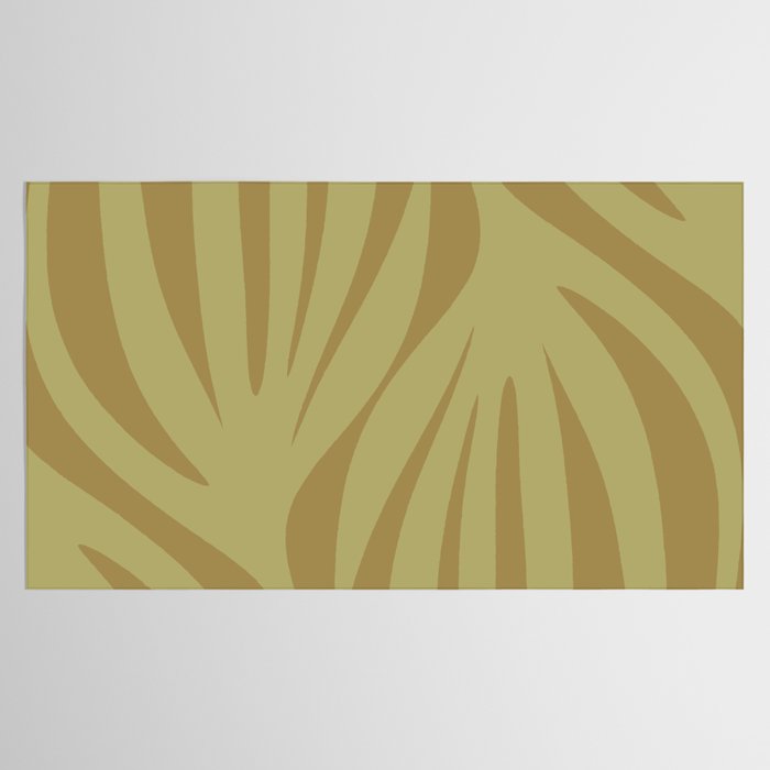 Abstract Maldives Leaves Minimalist Pattern in Olive Tablecloth Gallery Image 2