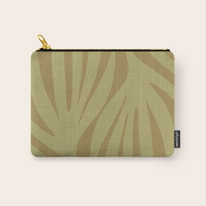 Abstract Maldives Leaves Minimalist Pattern in Olive Carry All Pouch Gallery Image 1