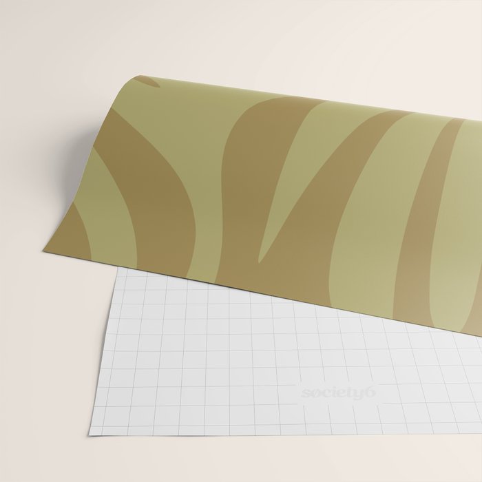 Abstract Maldives Leaves Minimalist Pattern in Olive Wrapping Paper Gallery Image 2