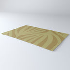 Abstract Maldives Leaves Minimalist Pattern in Olive Rug Gallery Image 3